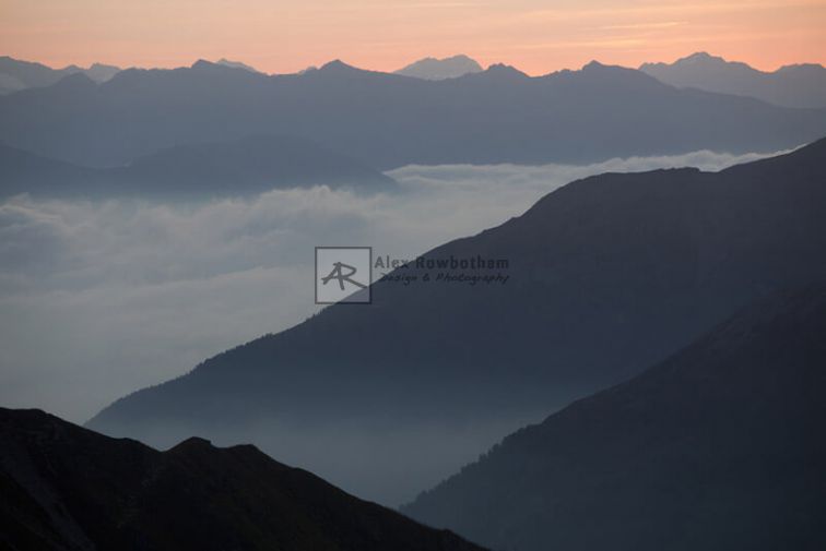 Dolomites from Stelvio Pass, a photograph by Alex Rowbotham